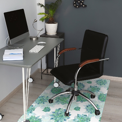 Tapis pour chaise de bureau Succulents