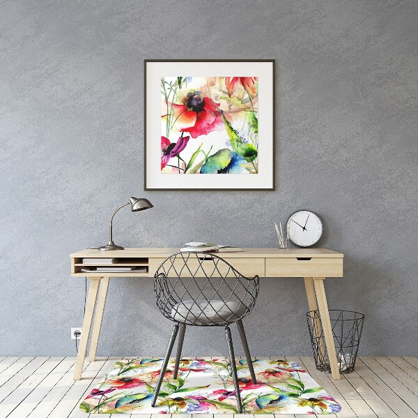 Tapis fauteuil bureau do biura Fleurs colorées