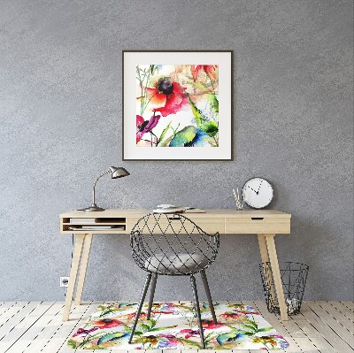 Tapis fauteuil bureau do biura Fleurs colorées