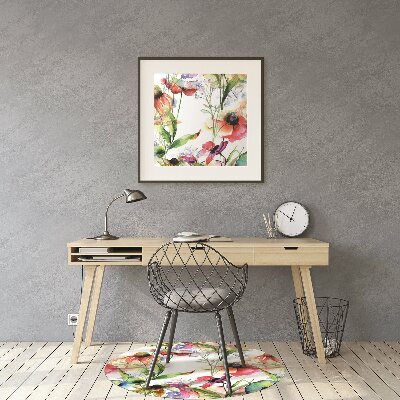 Tapis fauteuil bureau do biura Fleurs colorées