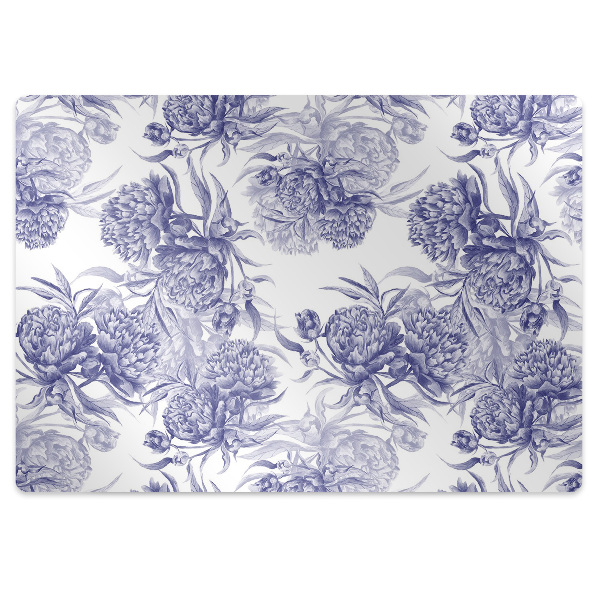 Tapis fauteuil bureau do biura Pivoines violettes