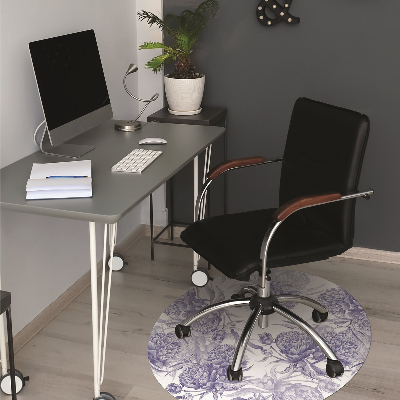 Tapis fauteuil bureau do biura Pivoines violettes