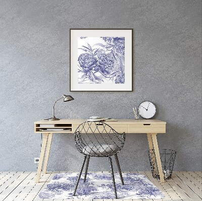 Tapis fauteuil bureau do biura Pivoines violettes