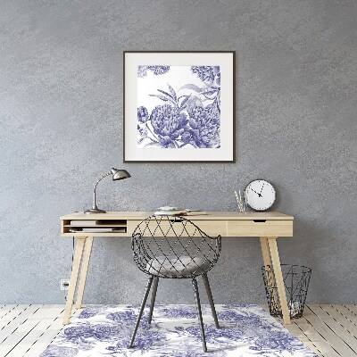 Tapis fauteuil bureau do biura Pivoines violettes