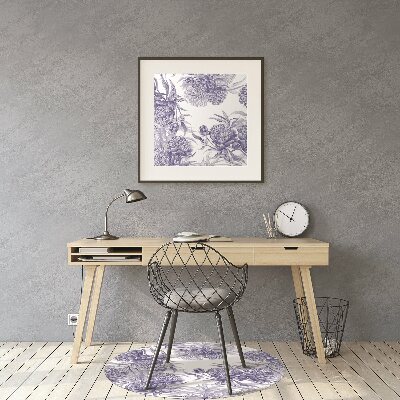 Tapis fauteuil bureau do biura Pivoines violettes