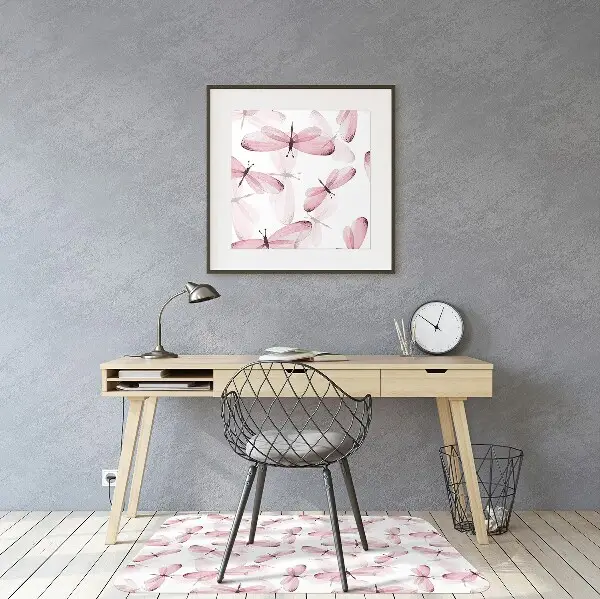 Tapis de chaise Libellule rose