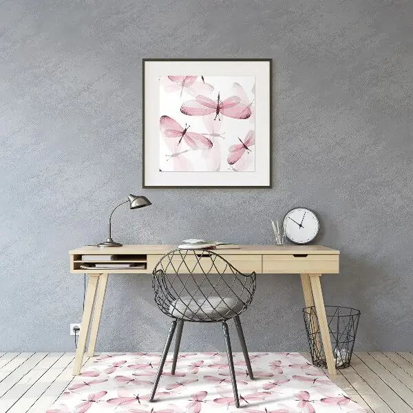 Tapis de chaise Libellule rose