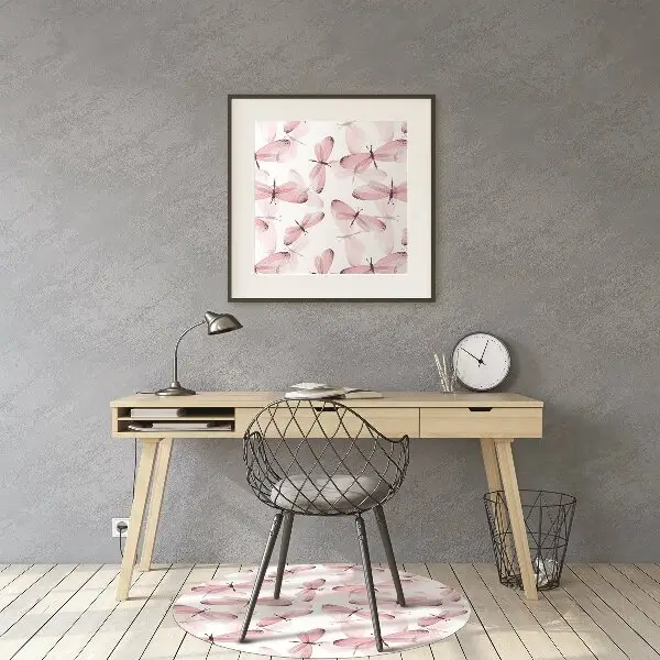 Tapis de chaise Libellule rose