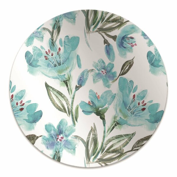 Tapis protège sol Fleurs turquoises