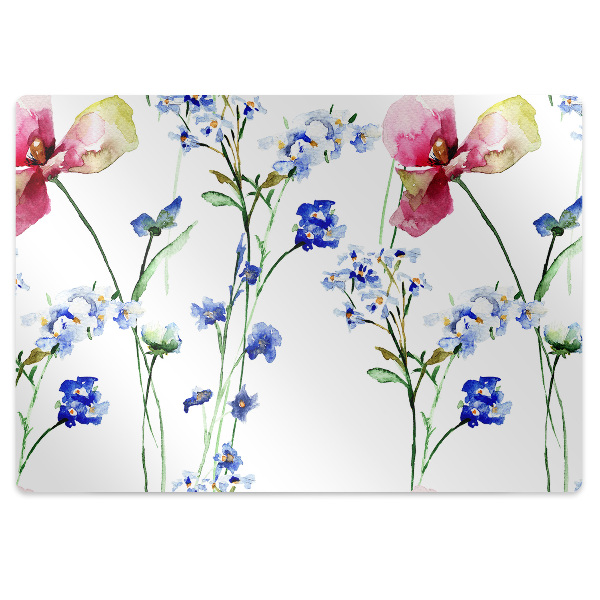 Tapis de chaise de bureau Fleurs peintes