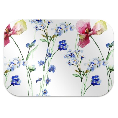 Tapis de chaise de bureau Fleurs peintes