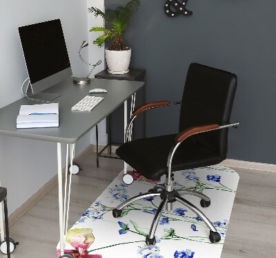 Tapis de chaise de bureau Fleurs peintes