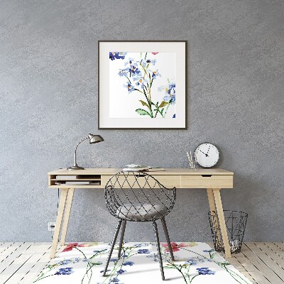 Tapis de chaise de bureau Fleurs peintes