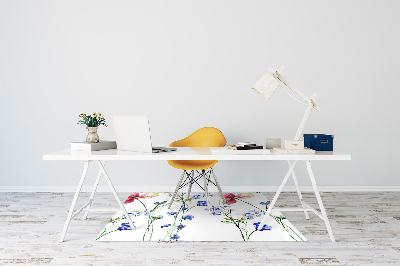 Tapis de chaise de bureau Fleurs peintes