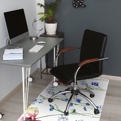 Tapis de chaise de bureau Fleurs peintes