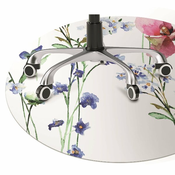 Tapis de chaise de bureau Fleurs peintes