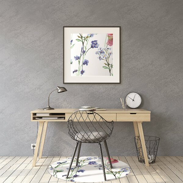 Tapis de chaise de bureau Fleurs peintes