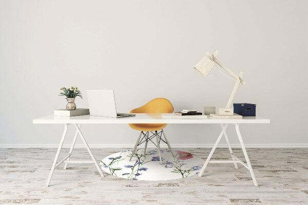 Tapis de chaise de bureau Fleurs peintes