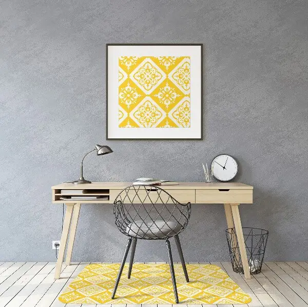 Tapis protège sol Modèle jaune-blanc
