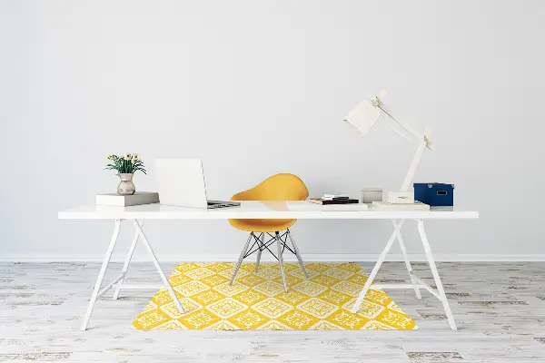 Tapis protège sol Modèle jaune-blanc
