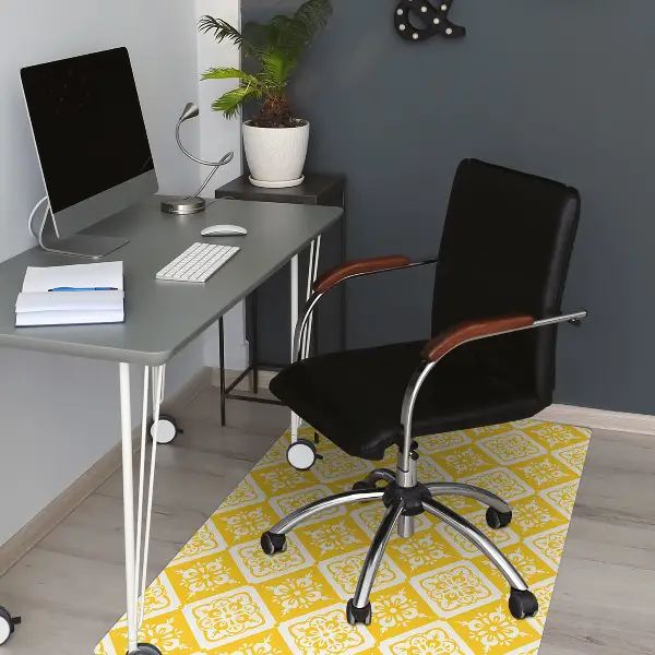 Tapis protège sol Modèle jaune-blanc