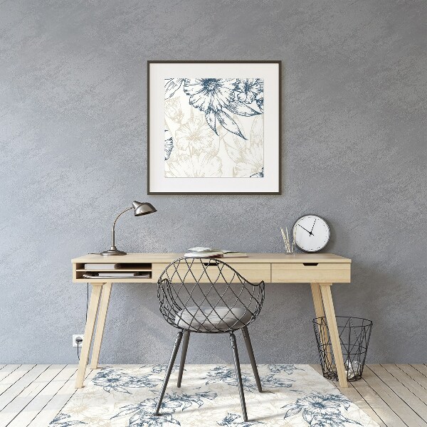 Tapis de chaise de bureau Art floral