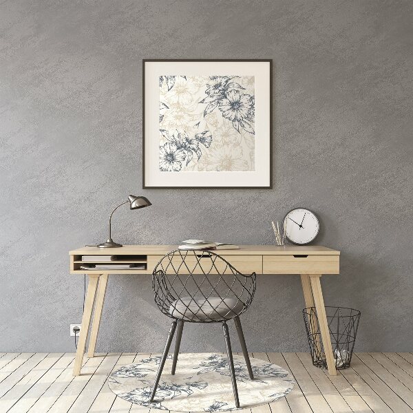 Tapis de chaise de bureau Art floral