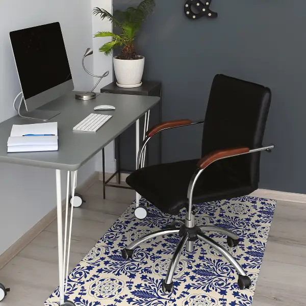Tapis pour chaise de bureau Modèle bleu