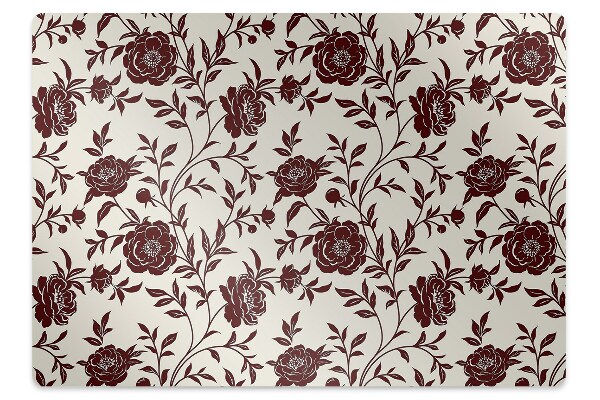 Tapis pour chaise de bureau Fleurs bourgogne