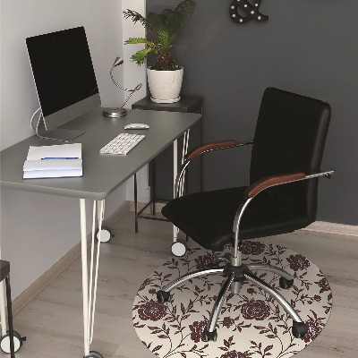 Tapis pour chaise de bureau Fleurs bourgogne