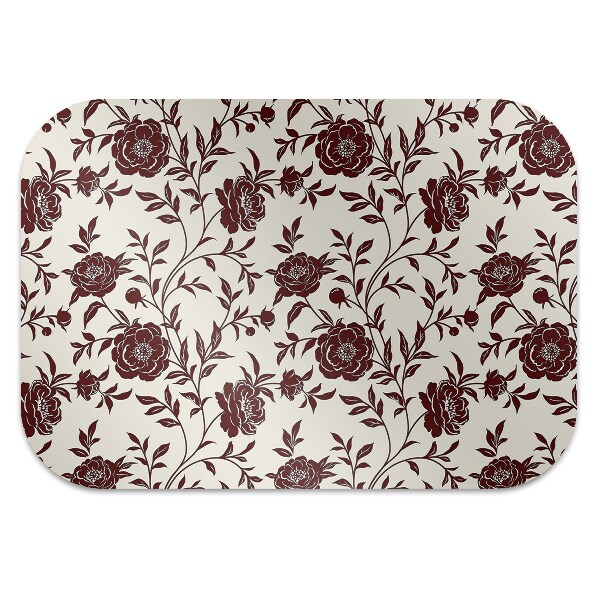Tapis pour chaise de bureau Fleurs bourgogne