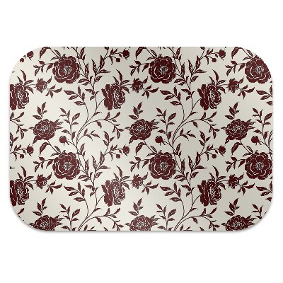 Tapis pour chaise de bureau Fleurs bourgogne