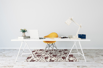 Tapis pour chaise de bureau Fleurs bourgogne