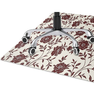 Tapis pour chaise de bureau Fleurs bourgogne