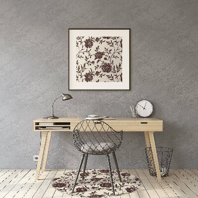 Tapis pour chaise de bureau Fleurs bourgogne