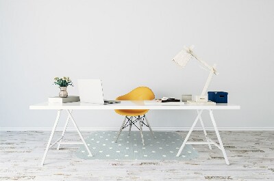 Tapis bureau pois blancs