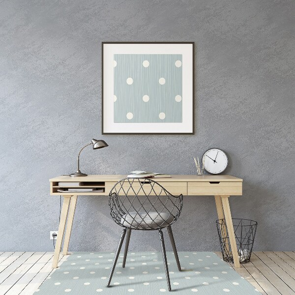 Tapis bureau pois blancs