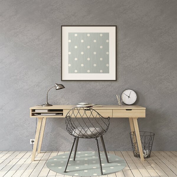 Tapis bureau pois blancs