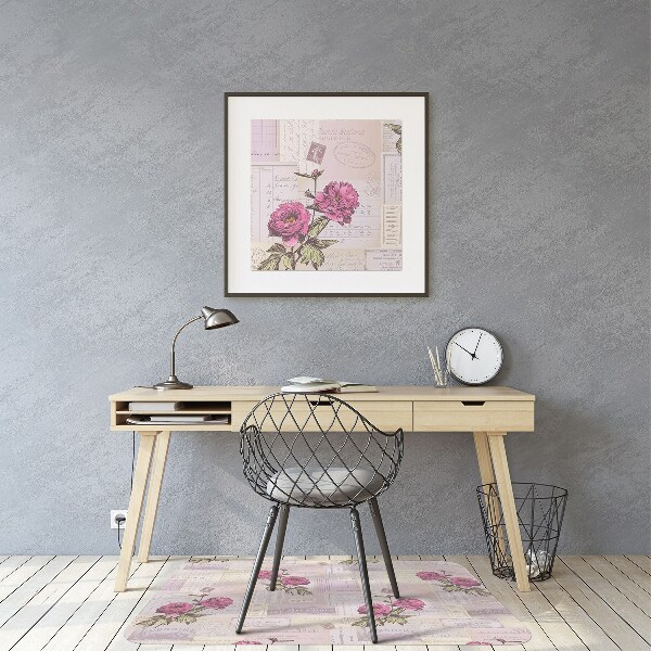 Tapis de chaise de bureau Papier et pivoines