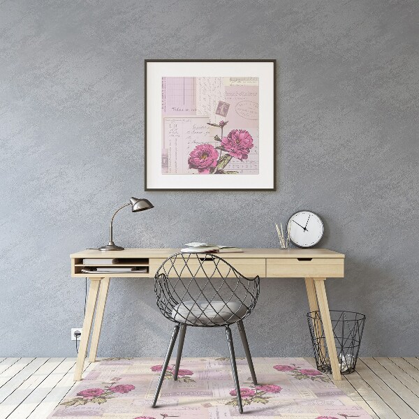 Tapis de chaise de bureau Papier et pivoines