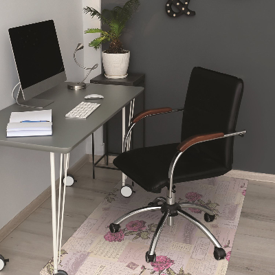 Tapis de chaise de bureau Papier et pivoines