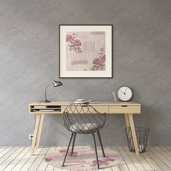 Tapis de chaise de bureau Papier et pivoines
