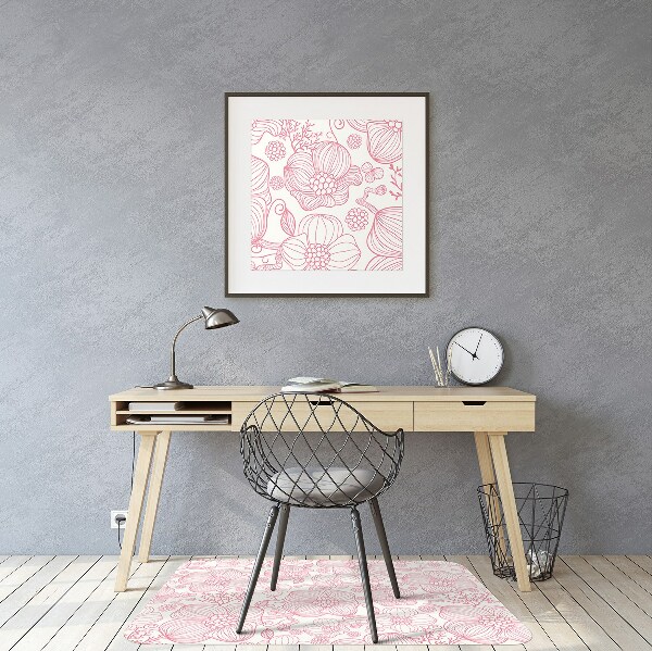 Tapis bureau Contour des fleurs