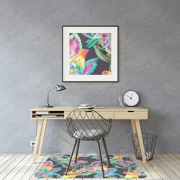 Tapis bureau Perroquets colorés