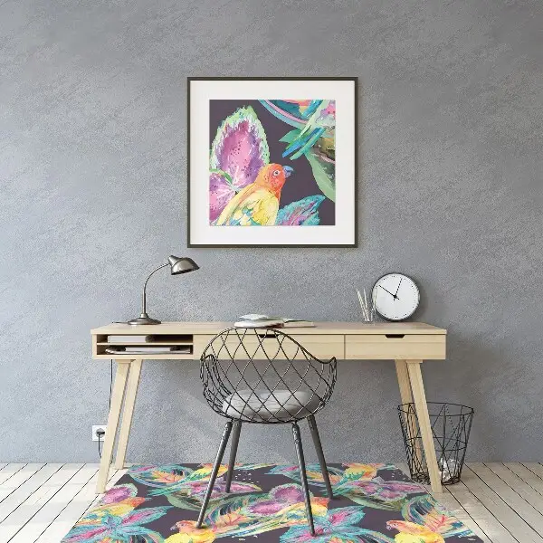 Tapis bureau Perroquets colorés