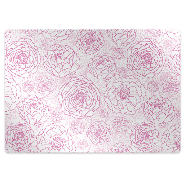 Tapis bureau Fleurs roses