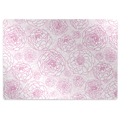 Tapis bureau Fleurs roses