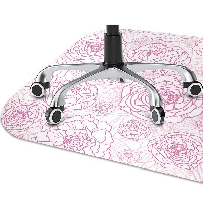 Tapis bureau Fleurs roses