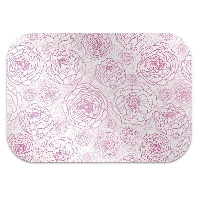 Tapis bureau Fleurs roses