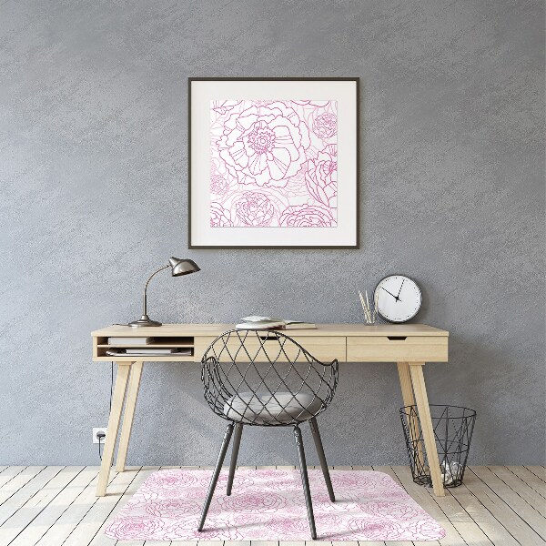 Tapis bureau Fleurs roses
